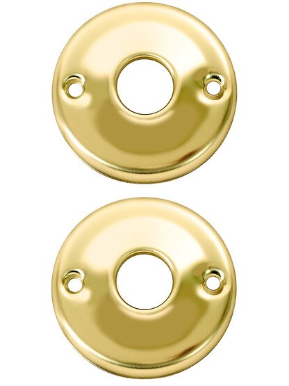 Pair of 2 1/4 inch Pressed Brass Rosettes With 5/8 inch Collar in Polished Brass.